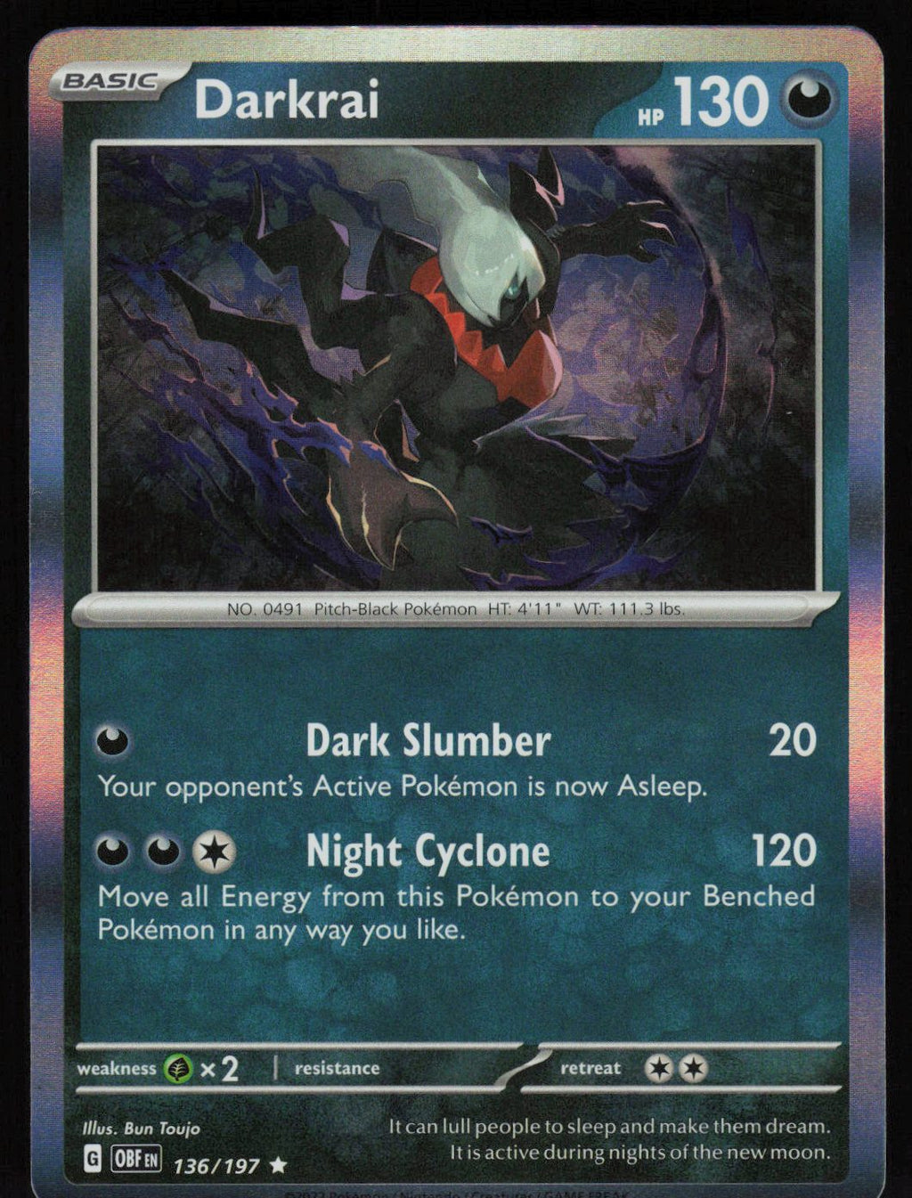 Darkrai Rare SV03: Obsidian Flames 136/197