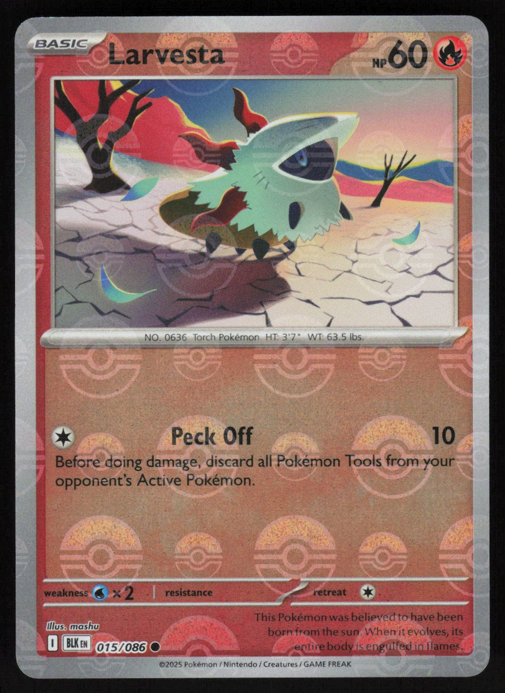 Larvesta (Poke Ball Pattern) Common SV: Black Bolt 015/086