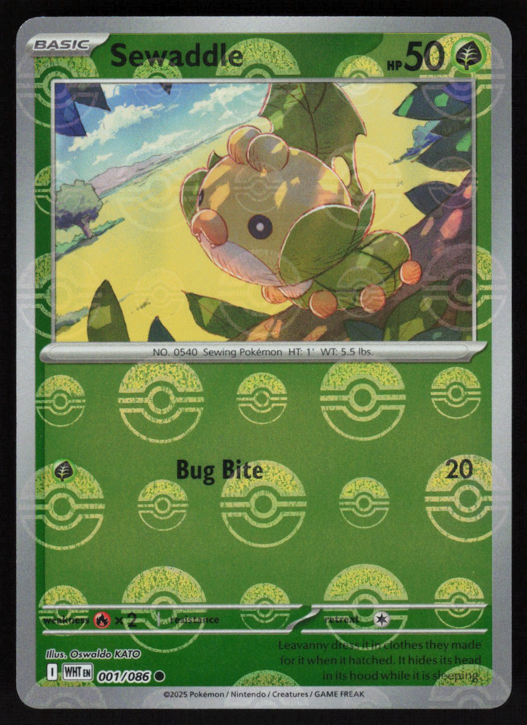 Sewaddle (Poke Ball Pattern)