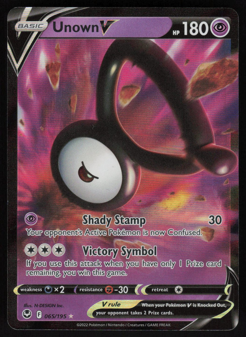 Unown V Ultra Rare SWSH12: Silver Tempest 065/195