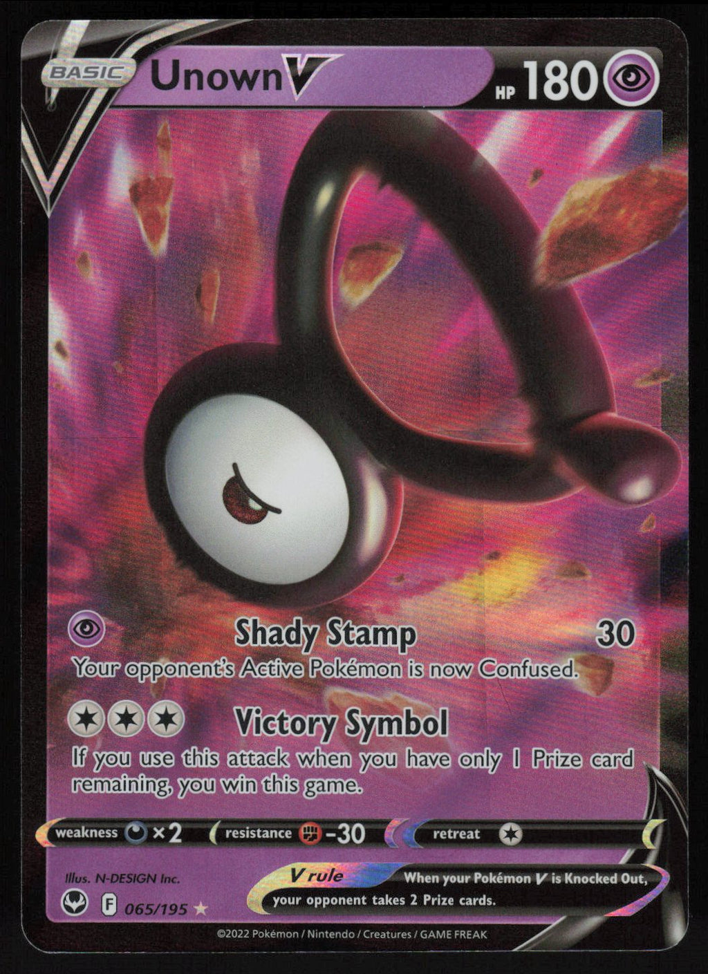 Unown V Ultra Rare SWSH12: Silver Tempest 065/195