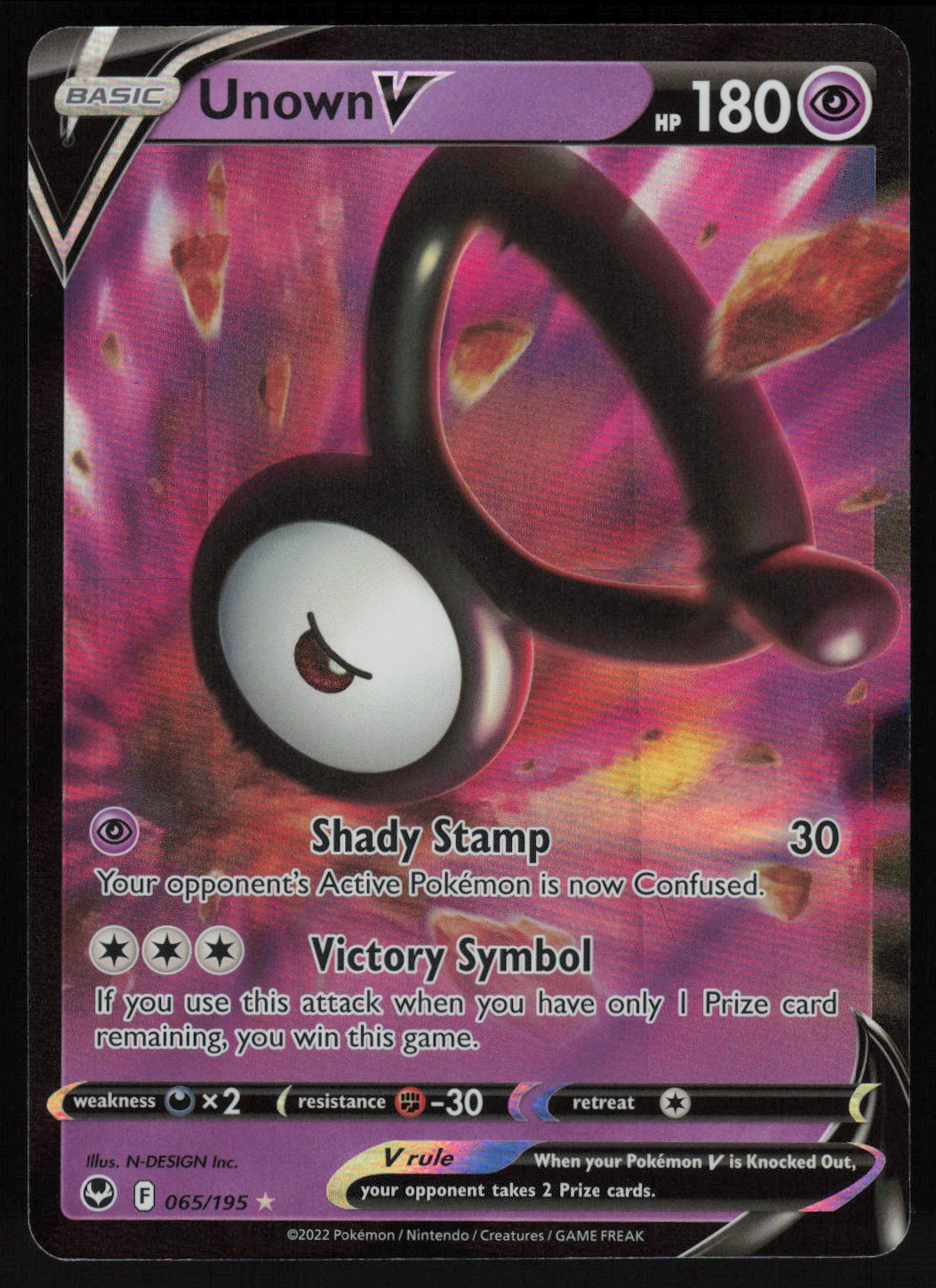 Unown V Ultra Rare SWSH12: Silver Tempest 065/195