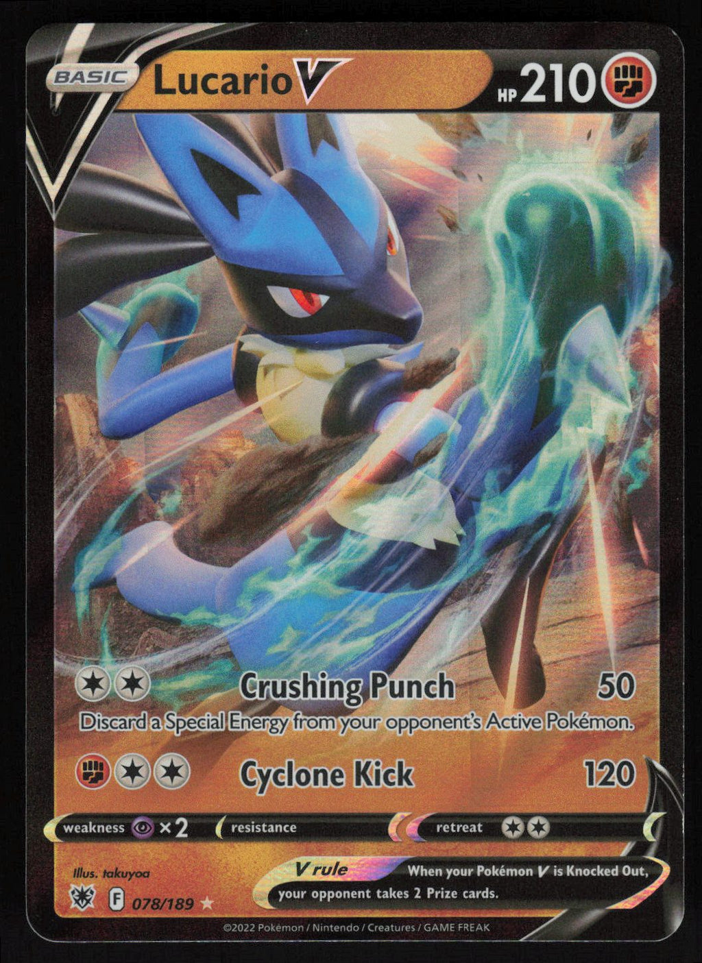 Lucario V Ultra Rare SWSH10: Astral Radiance 078/189