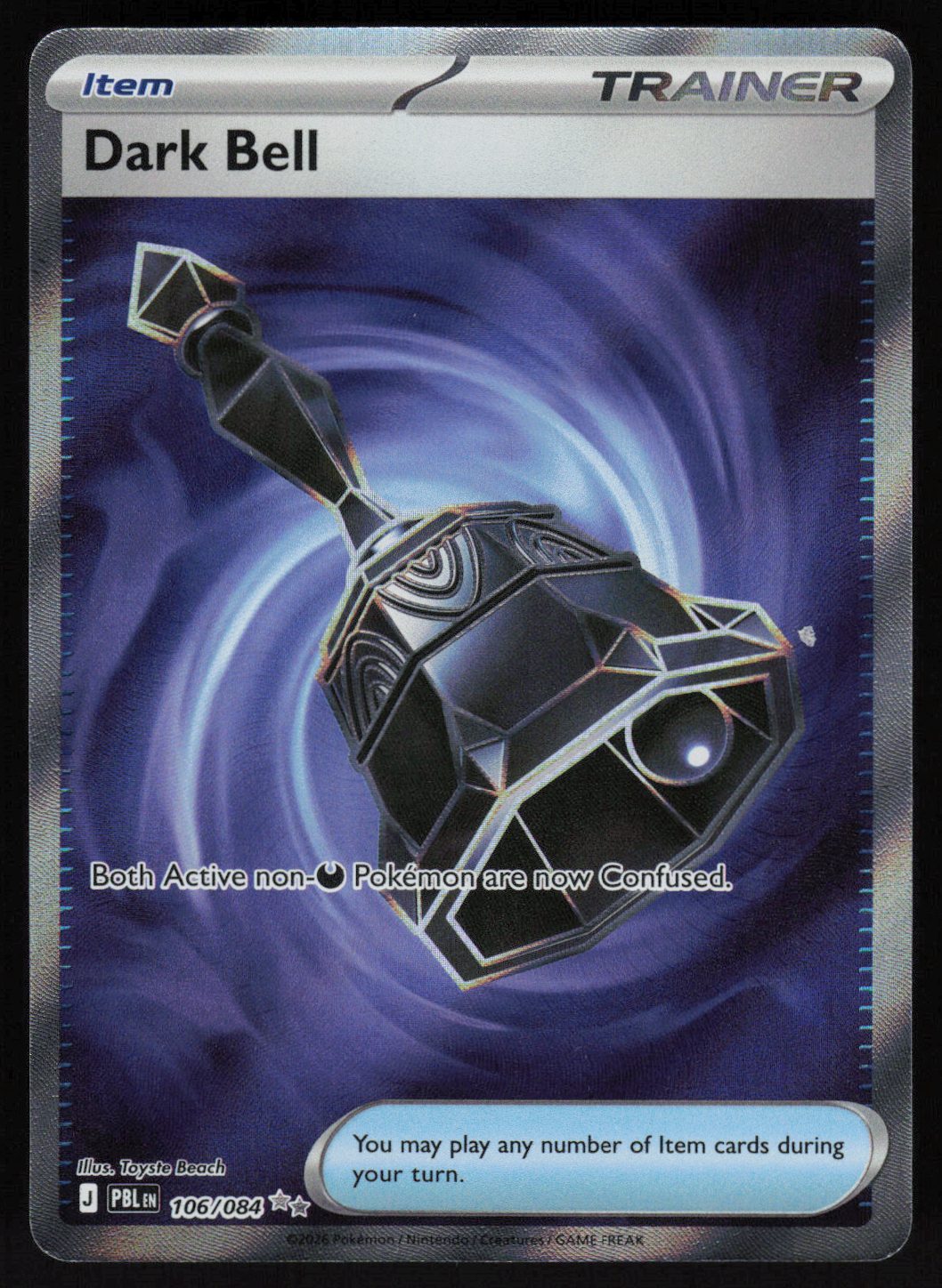 Dark Bell - 106/084 Ultra Rare ME05: Pitch Black 106/084