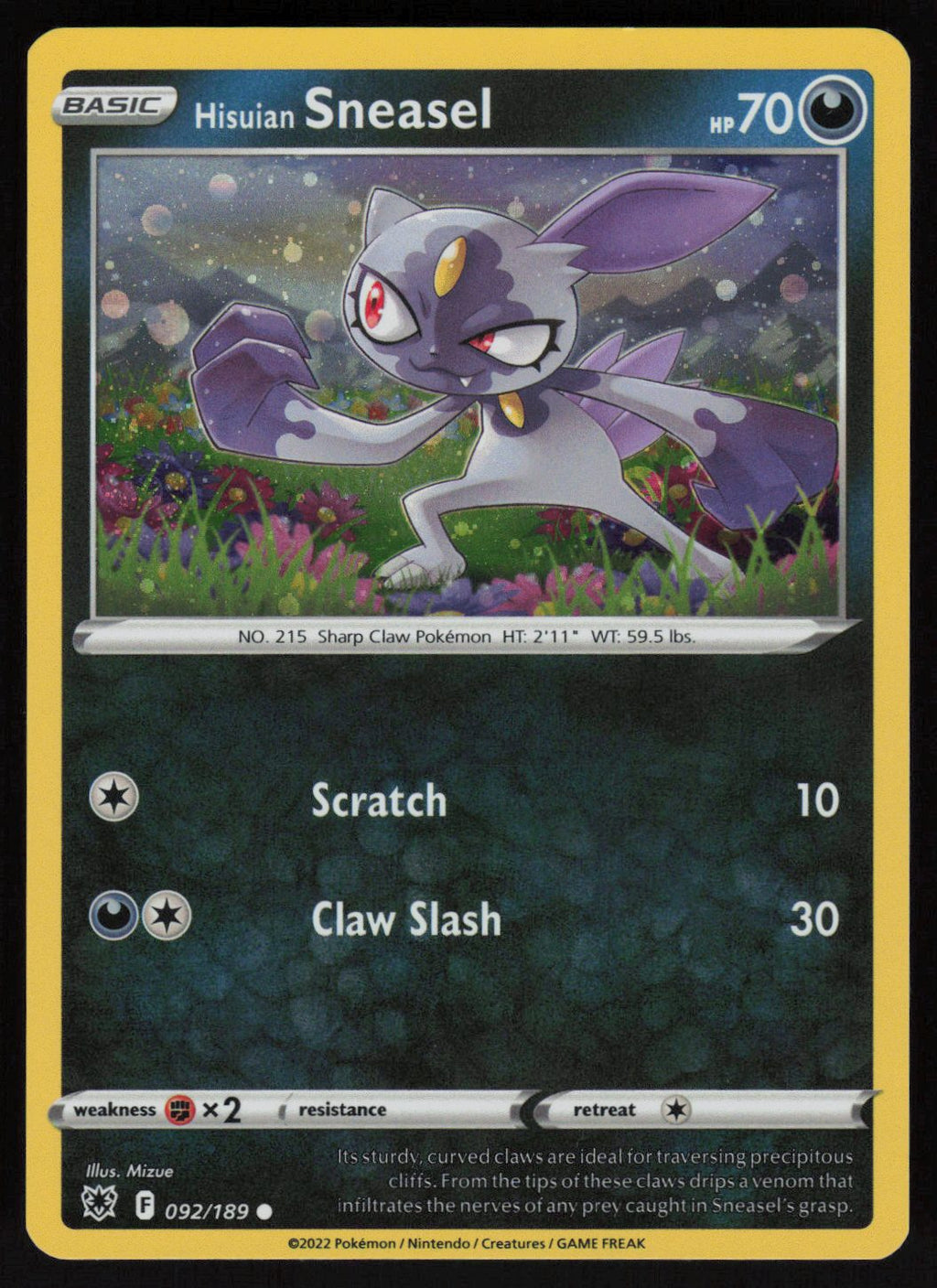 Hisuian Sneasel - 092/189 (Cosmos Holo)