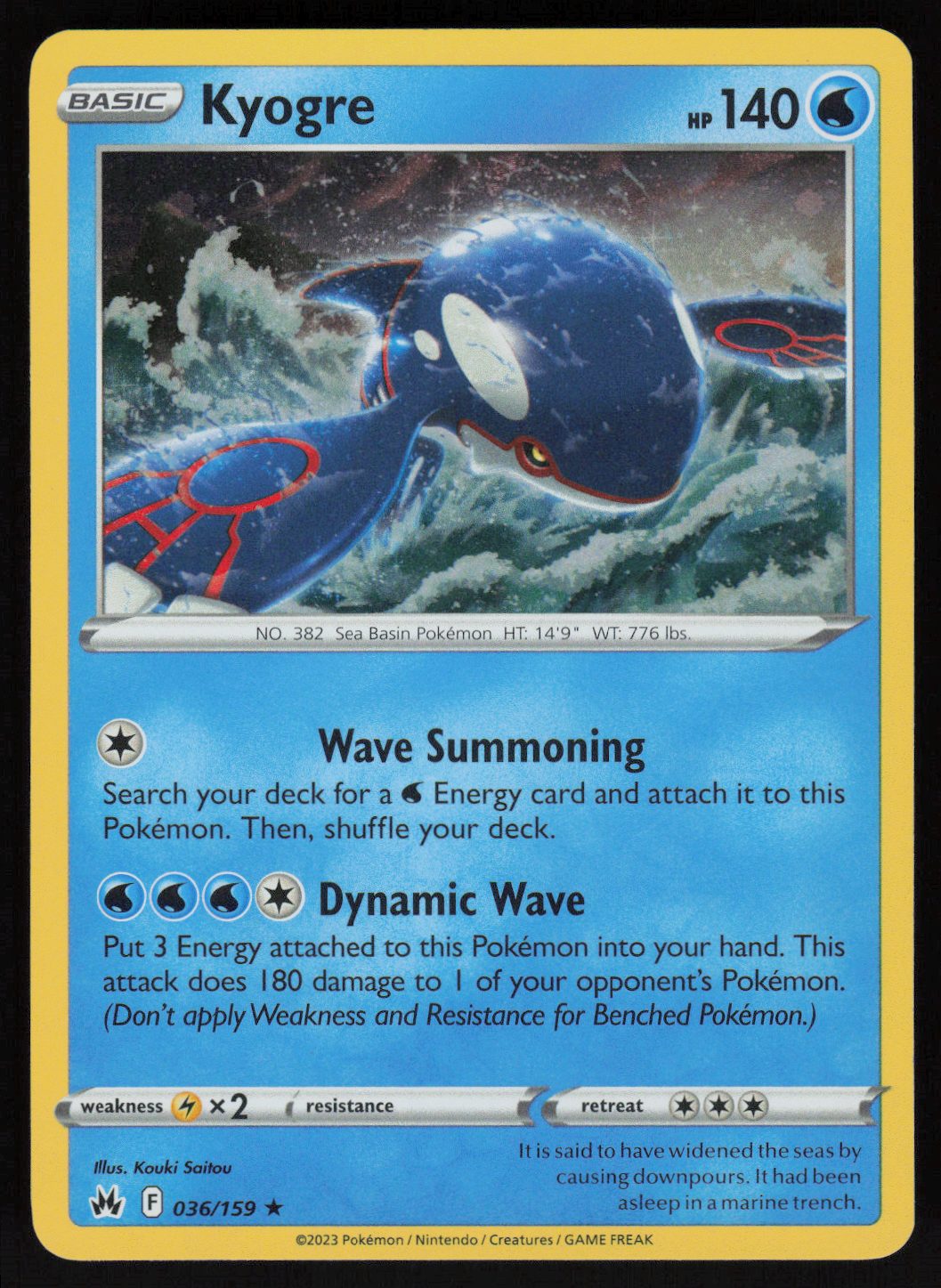Kyogre - 036/159 (Pixel Holo) Holo Rare Miscellaneous Cards & Products 036/159
