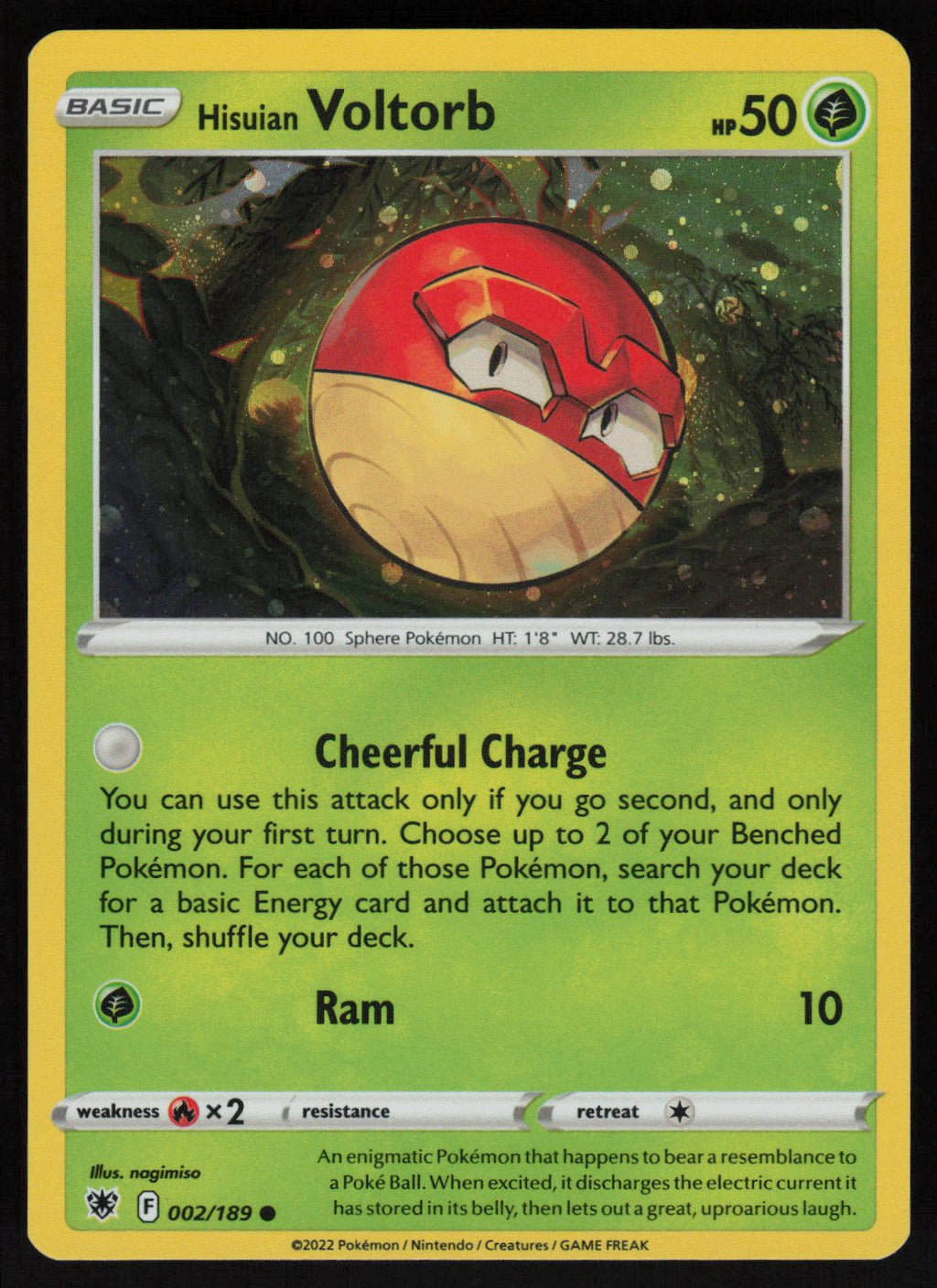 Hisuian Voltorb - 002/189 (Cosmos Holo)
