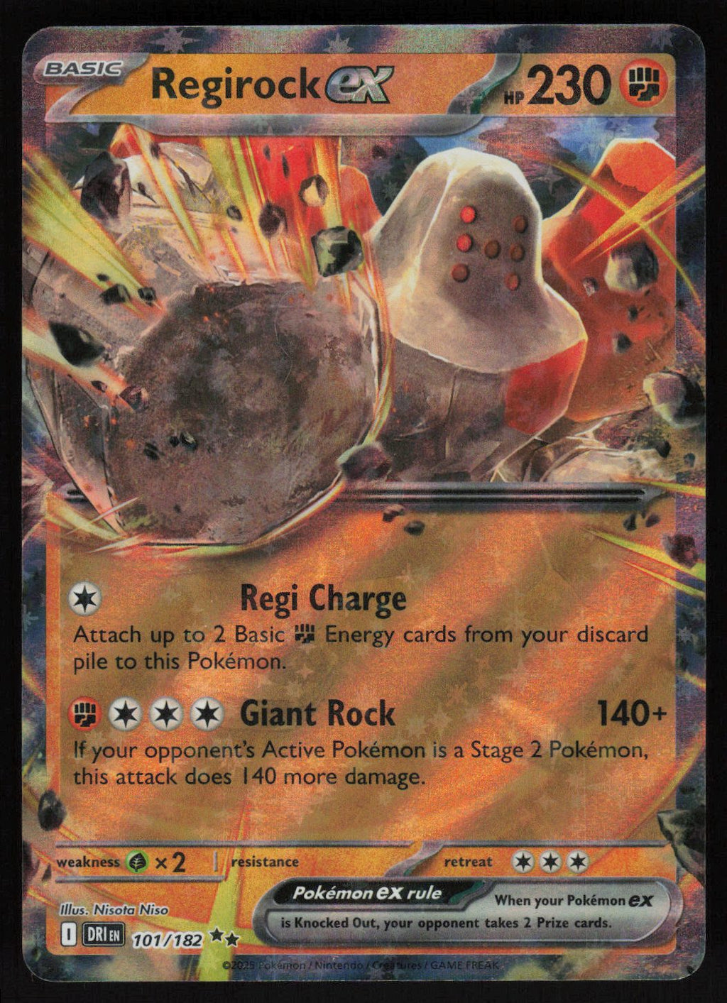 Regirock ex - 101/182 Double Rare SV10: Destined Rivals 101/182