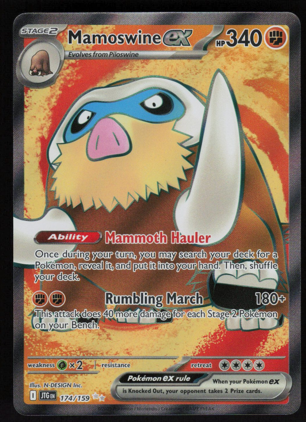 Mamoswine ex - 174/159 Ultra Rare SV09: Journey Together 174/159