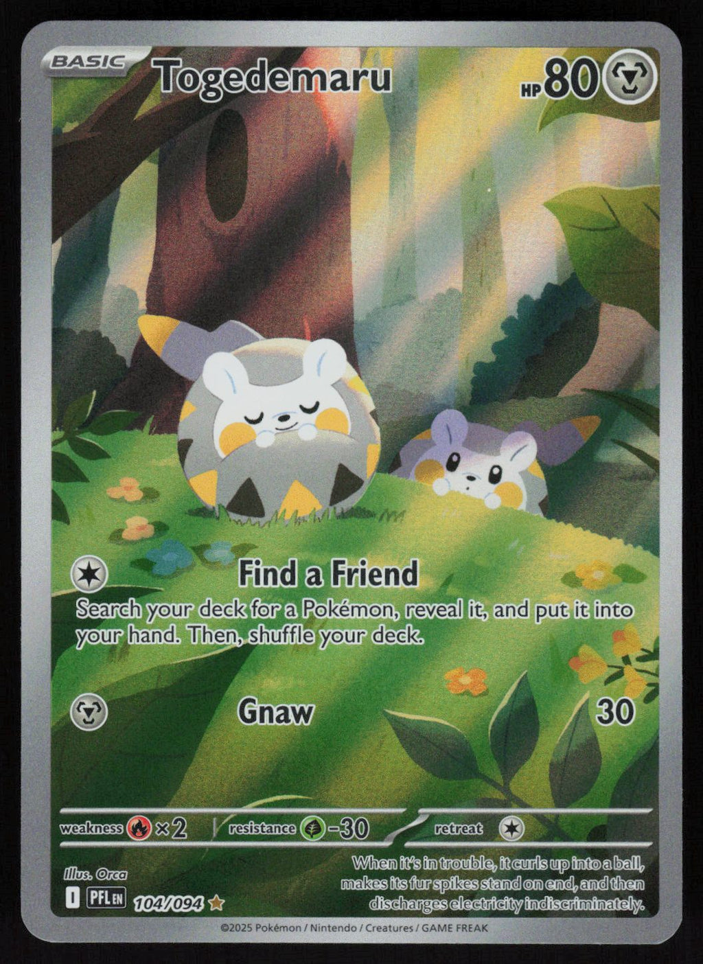 Togedemaru - 104/094 Illustration Rare ME02: Phantasmal Flames 104/094