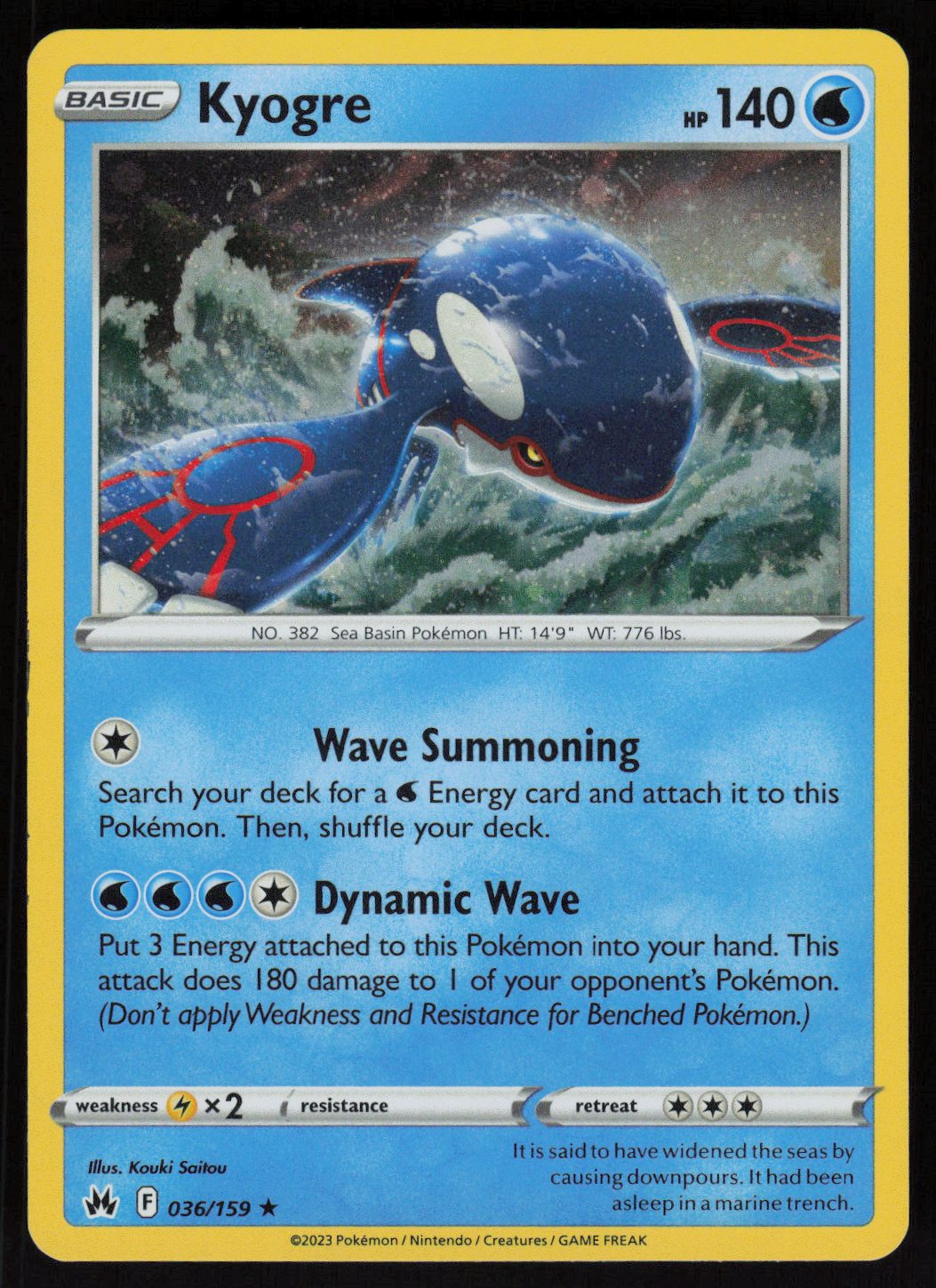 Kyogre - 036/159 (Pixel Holo) Holo Rare Miscellaneous Cards & Products 036/159